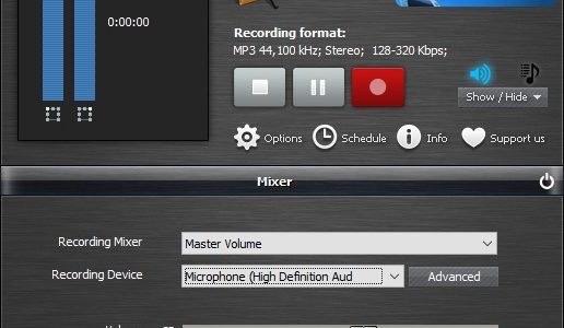 برنامج تسجيل الصوت من الكمبيوتر Free Sound Recorder
