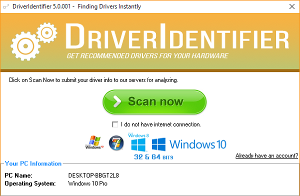 برنامج DriverIdentifier للبحث عن التعريفات وتحديث القديم