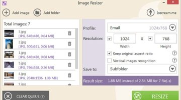 برنامج IceCream Image Resizer لتصغيير حجم اكثر من صورة في وقت واحد