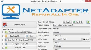 برنامج NetAdapter Repair All In One لاصلاح مشاكل انقطاع الانترنت