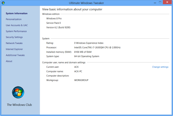 Ultimate Windows Tweaker