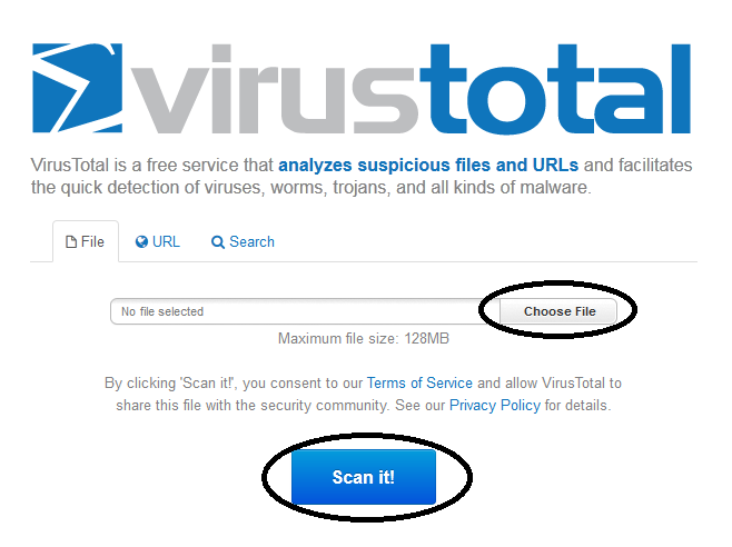 موقع VirusTotal للكشف عن الفيروسات اون لاين