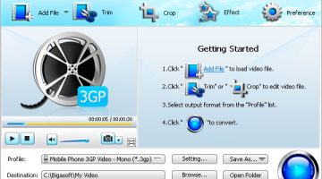 برنامج Bigasoft 3GP Converter لتحويل الفيديو الي 3GP