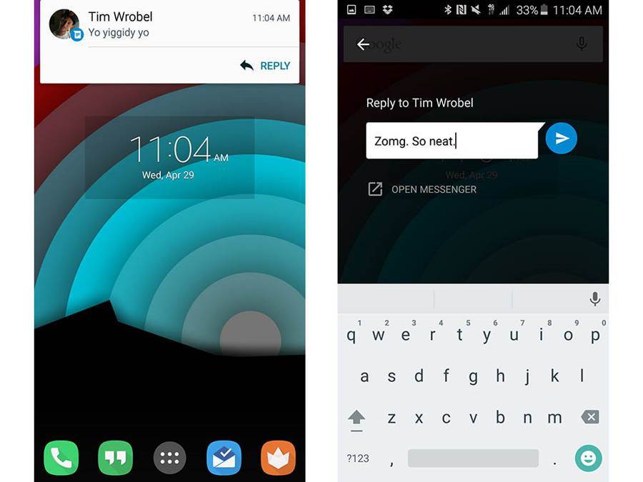 تحديث تطبيق المراسلة غوغل Messenger بميزة الرد السريع
