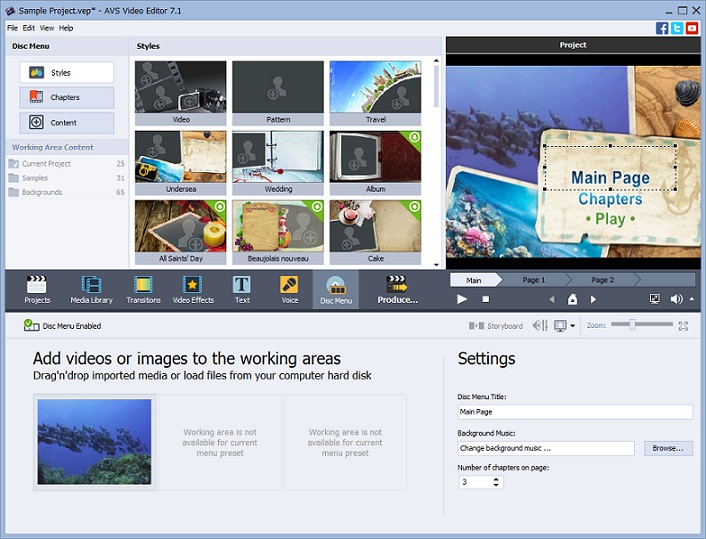 برنامج AVS Video Editor لتعديل الفيديو واضافة التأثيرات