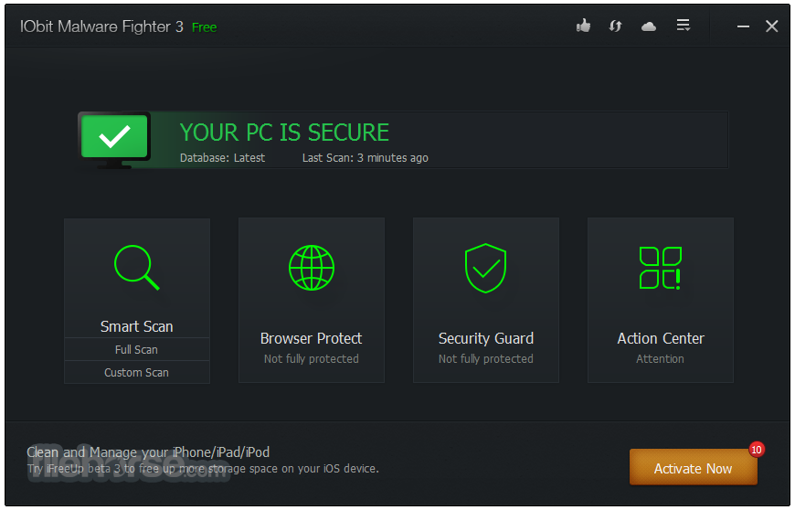 برنامج IObit Malware Fighter لحذف ملفات التجسس والفيروسات