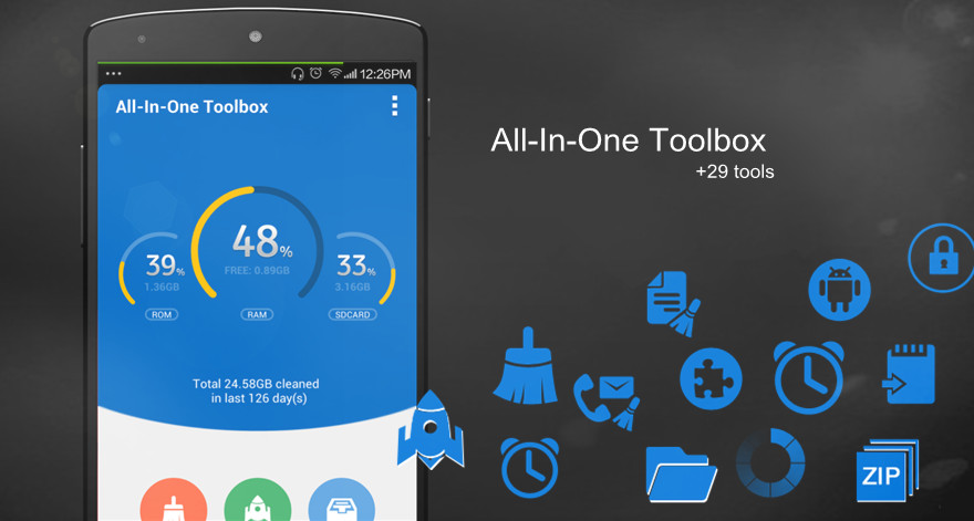 تطبيق All In One Toolbox للاندرويد يوفر 29 ميزة لتحسين سرعة جهازك