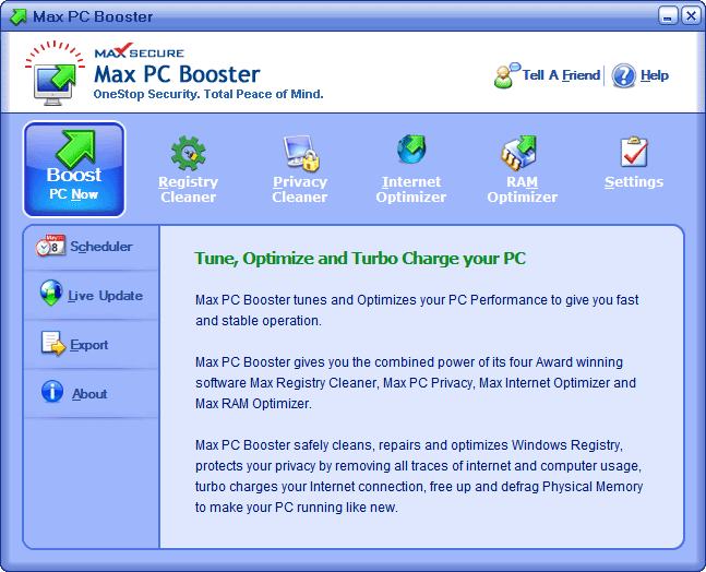 برنامج Max PC Booster لتسريع الكمبيوتر لأقصي درجة