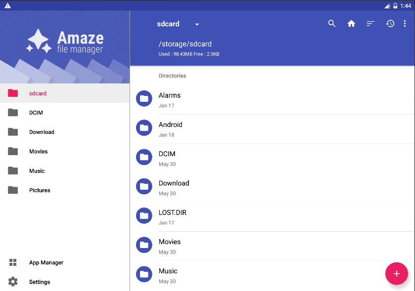 برنامج Amaze File Manager لإدارة الملفات للاندرويد