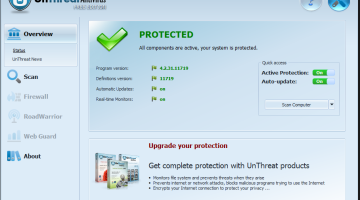 برنامج UnThreat Free AntiVirus لحماية الكمبيوتر من البرمجيات الخبيثة