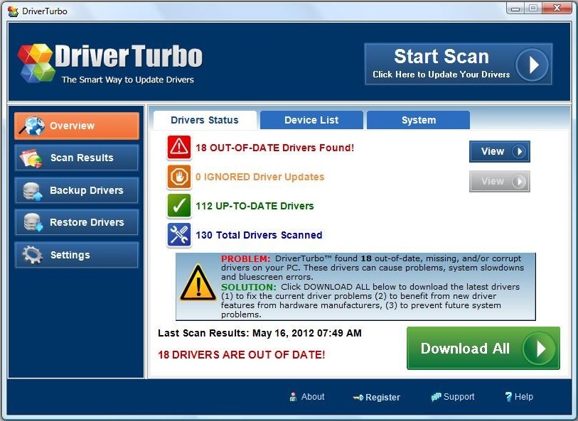 برنامج Driver Turbo لتحديث التعريفات وآخذ نسخة إحتياطية منها