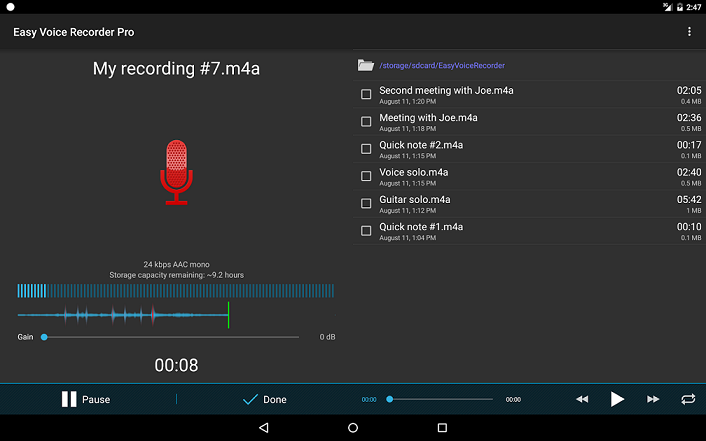 تطبيق Easy Voice Recorder لتسجيل الصوت للاندرويد بمميزات قوية